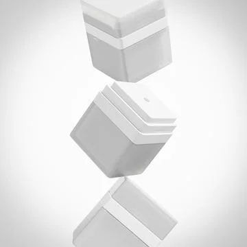 Square cosmetic jar packaging, translucent acrylic airless cream with pump Stock Illustration