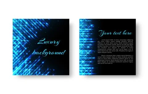 Square cover with neon light Stock Illustration
