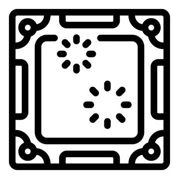 Square cpu chip is processing data with loading circles icon Stock Illustration