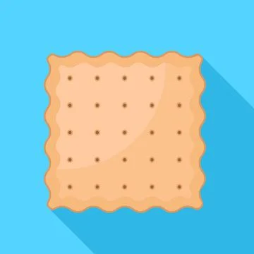 Square cracker biscuit icon, flat style Illustrazione stock