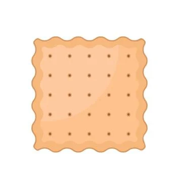 Square cracker biscuit icon, flat style Illustrazione stock