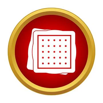 Square cracker biscuit snack food icon button Stock Illustration