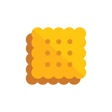 Square cracker with dots baking food icon symbol shape Illustrazione stock