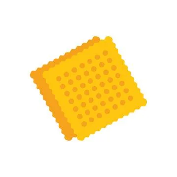Square cracker with dots lying on white surface Stock Illustration