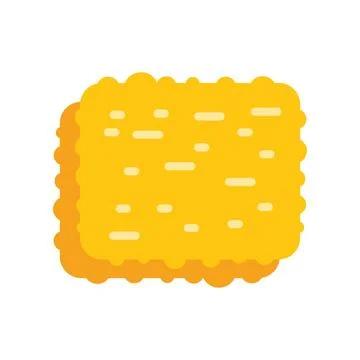 Square cracker with filling on white background Stock Illustration