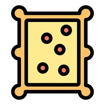 Square cracker with five small red circles representing sesame seeds displa.. Stock Illustration