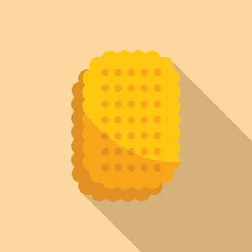 Square cracker with holes casting long shadow Illustrazione stock