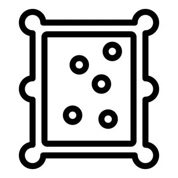 Square cracker with holes forming five on white background Illustrazione stock