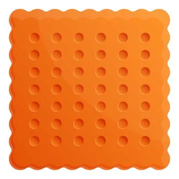 Square cracker icon, cartoon style Illustrazione stock