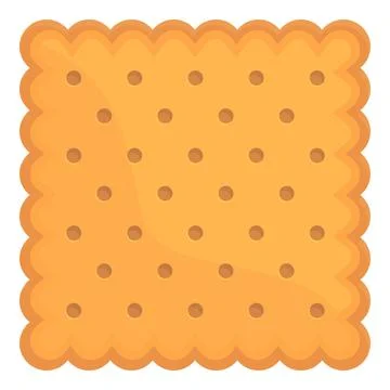 Square cracker icon cartoon vector. Cookie food Illustrazione stock