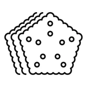 Square cracker icon depicting stacked cookies for snack 스톡 일러스트