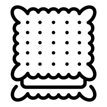 Square cracker icon, outline style Illustrazione stock