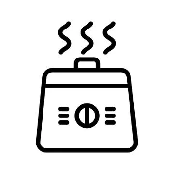 Square crock-pot in action icon vector outline illustration Stock Illustration