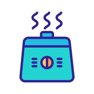 Square crock-pot in action icon vector outline illustration Stock Illustration