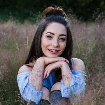 Square crop of Alex in a meadow Stock Photos