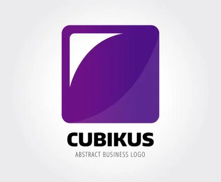 Square cube abstract logo template. Corner geometric and symmetric symbol Stock Illustration