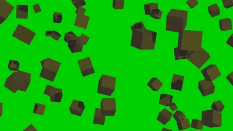 Square cubes fall through the green screen. Animated 動画素材 146944175