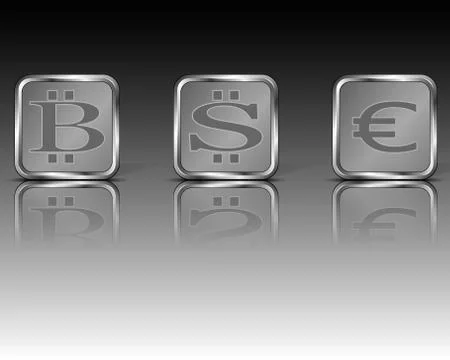 Square currency emblems Stock Illustration