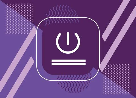 Square currently power button Stock Illustration