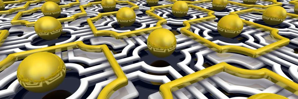 Square, curve and sphere background Stock Illustration