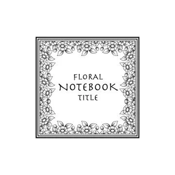 Square daisy black frame Stock Illustration