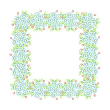 Square daisy frame Stock Illustration