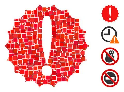 Square Dangerous Conditions Icon Vector Mosaic Stock Illustration