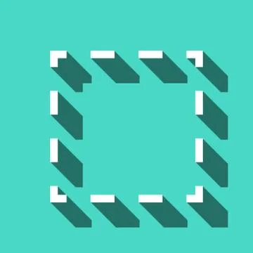 Square dashed line icon stock vector illustration flat design 스톡 일러스트