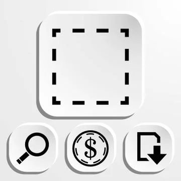 Square dashed line icon stock vector illustration flat design Stock Illustration