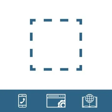 Square dashed line icon stock vector illustration flat design イラスト素材