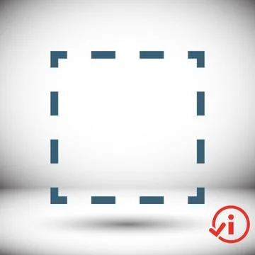 Square dashed line icon stock vector illustration flat design 스톡 일러스트