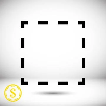 Square dashed line icon stock vector illustration flat design 스톡 일러스트