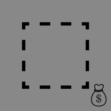 Square dashed line icon stock vector illustration flat design イラスト素材