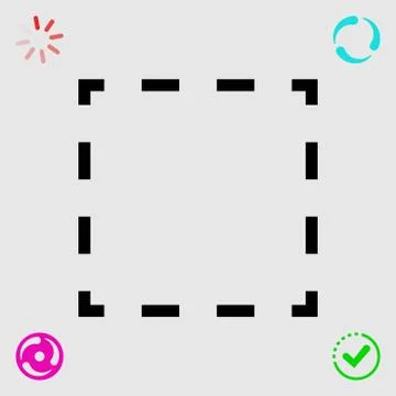 Square dashed line icon stock vector illustration flat design イラスト素材