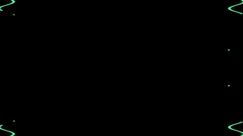 Square with dashed lines, wavy, neon glowing green rectangular frame, horiz.. Stock Footage 270315015