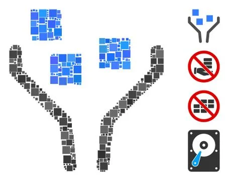 Square Data Filtering Icon Vector Collage Illustrazione stock