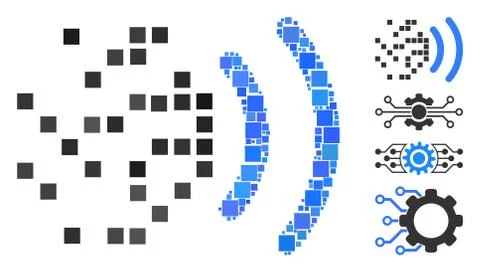 Square Data Transmission Icon Vector Collage Illustrazione stock