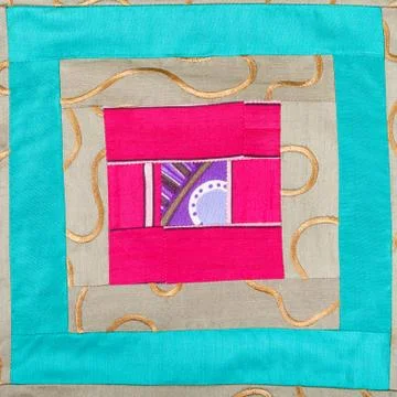 Square decor of patchwork cloth Stock Photos
