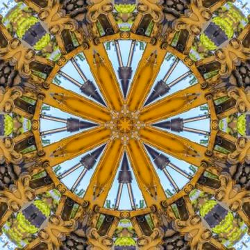 Square Decorative design made with tractor and bush Foto stock