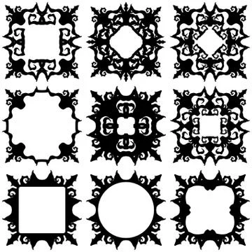 Square decorative elements or frames set Stock Illustration