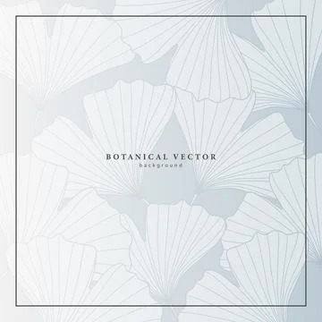 Square delicate blue botanical background with ginkgo biloba leaves. Stock Illustration