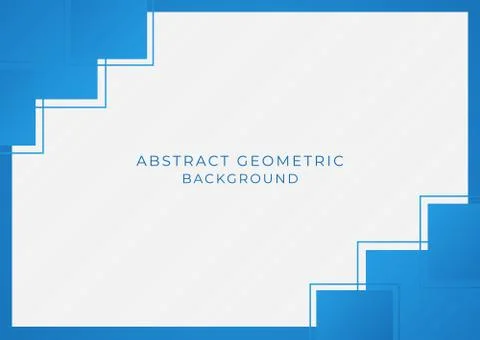 Square design geometric shape border blue color style background with space f Stock Illustration