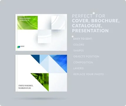 Square design presentation template with colourful rectangles shadows. Abstract Stock Illustration