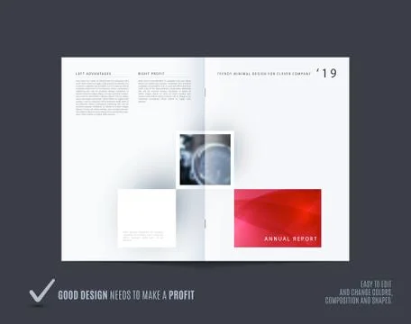 Square design presentation template with colourful rectangles shadows. Abstract Stock Illustration