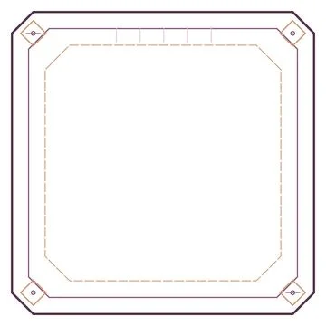 Square design with rounded corners and four corner elements, perfect for ga.. イラスト素材
