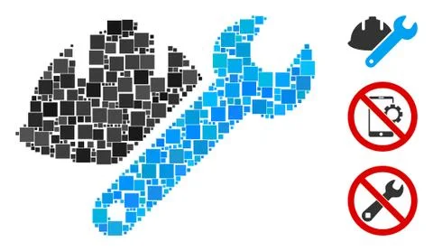 Square Development Icon Vector Collage イラスト素材