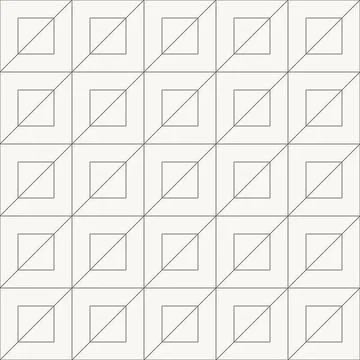 Square diagonal frame seamless pattern in line design. square geometric grid Stock Illustration