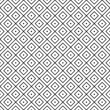 Square diamond shape tiles illustration, black and white seamless repeatable Stock Illustration