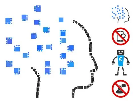 Square Digital Phinking Icon Vector Mosaic 스톡 일러스트