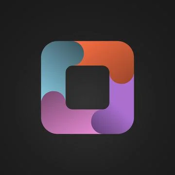 Square divided into four colored parts. Template for infographics 스톡 일러스트